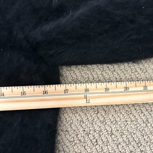 Lucidity Cardigan Sweater Black Bead Button Down Women's Angora Rabbit SZ L - Picture 6 of 7